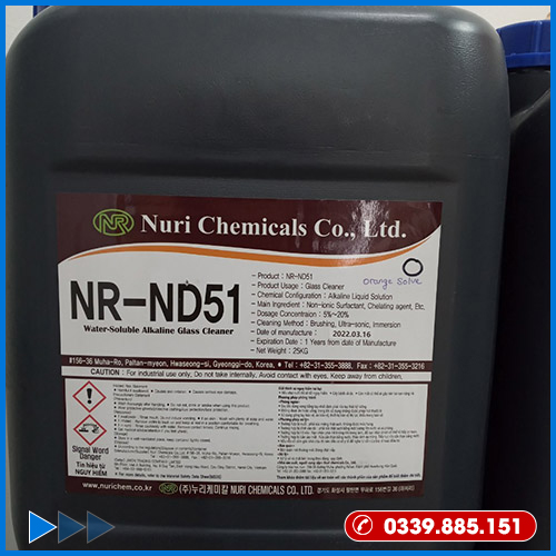 MOLD CLEANER NR-ND51 - HÓA CHẤT TẨY RỬA KÍNH GLASS CLEANER