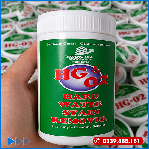 BỘT TẨY MỐC HG O2 TRÊN TẤM KÍNH